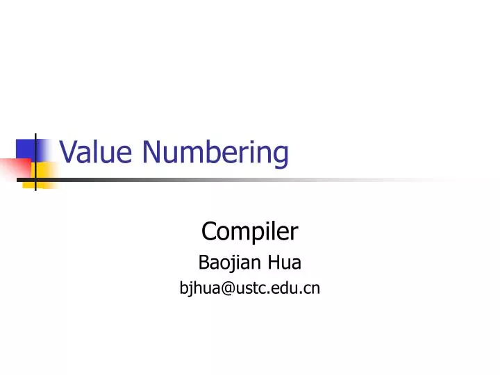 value numbering