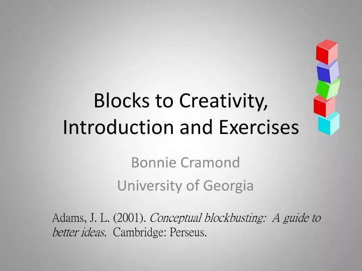 blocks to creativity introduction and exercises