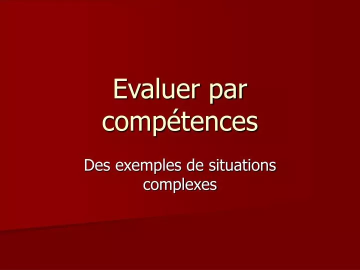 evaluer par comp tences