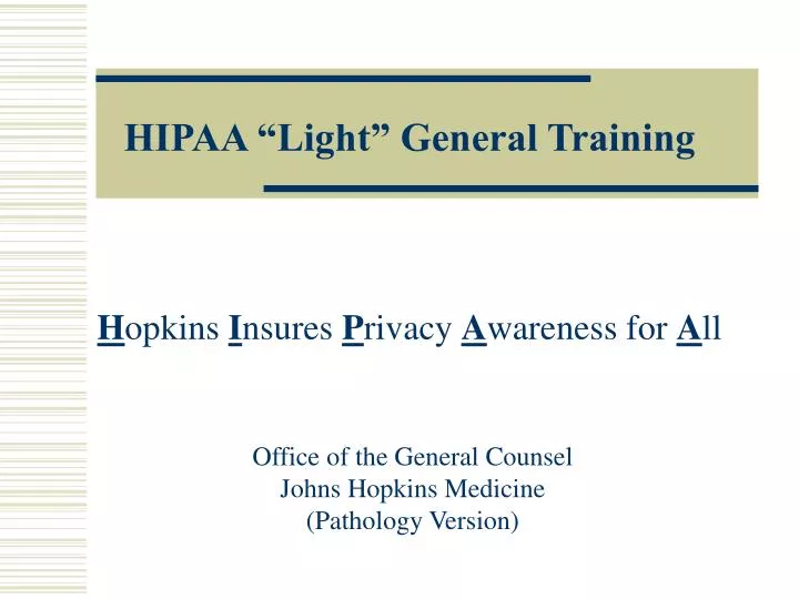 hipaa light general training