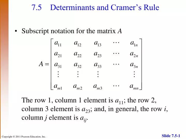 7 5 determinants and cramer s rule