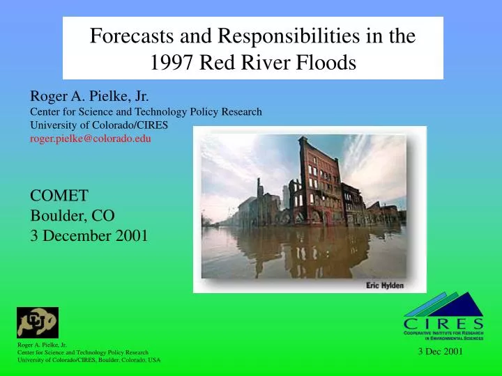 forecasts and responsibilities in the 1997 red river floods
