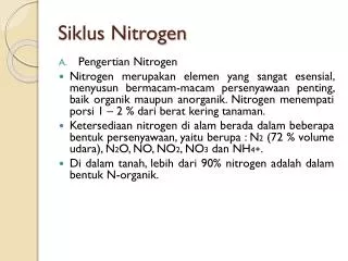 siklus nitrogen