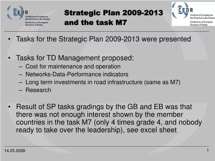strategic plan 2009 2013 and the task m7