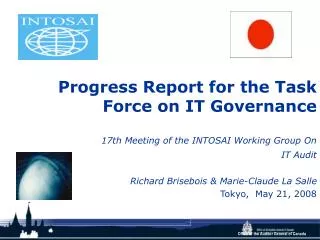 Progress Report for the Task Force on IT Governance