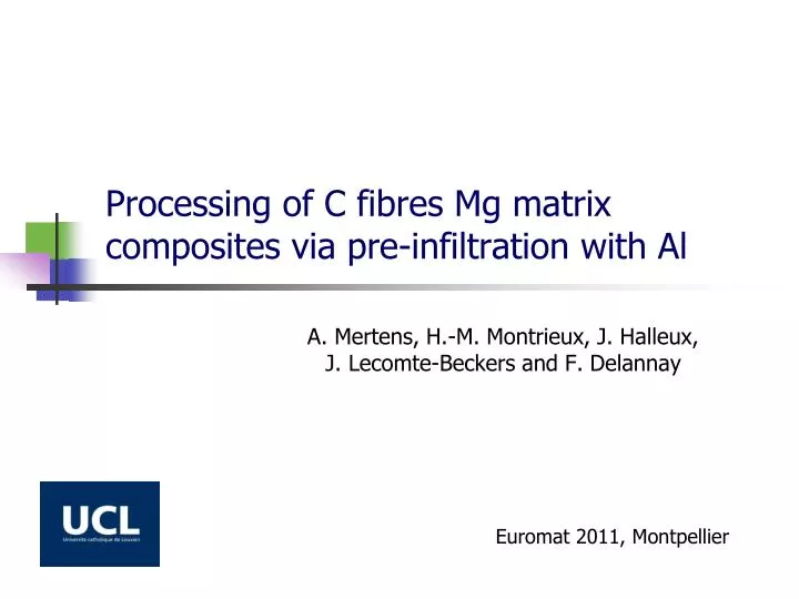 processing of c fibres mg matrix composites via pre infiltration with al