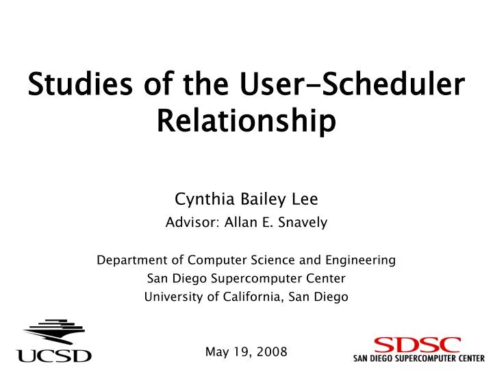 studies of the user scheduler relationship