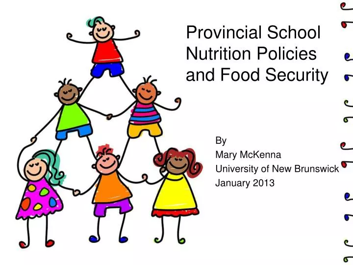 provincial school nutrition policies and food security