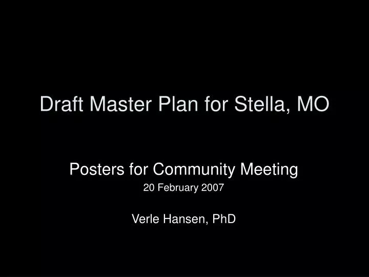 draft master plan for stella mo