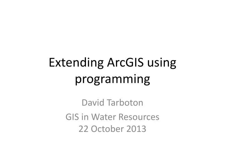 extending arcgis using programming