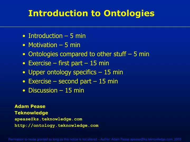 introduction to ontologies