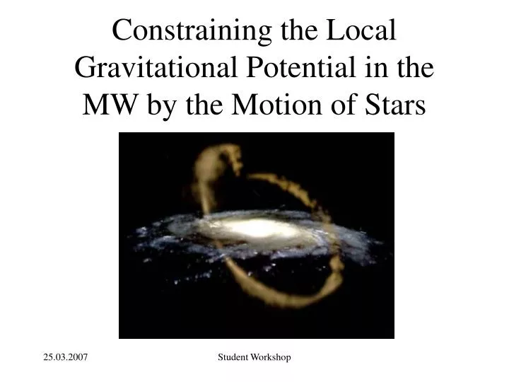 constraining the local gravitational potential in the mw by the motion of stars
