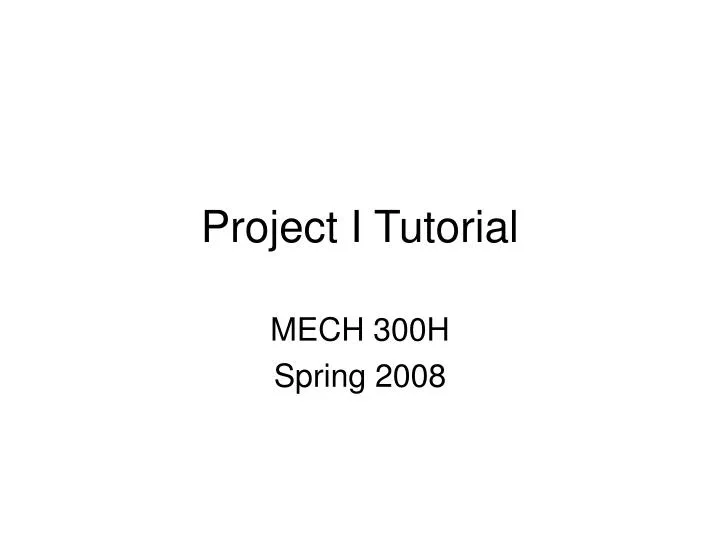project i tutorial