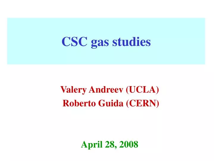 csc gas studies
