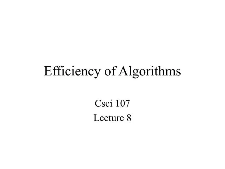 efficiency of algorithms