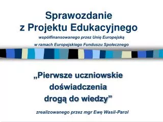sprawozdanie z projektu edukacyjnego