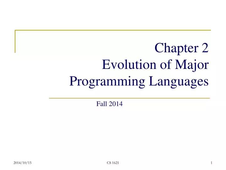 chapter 2 evolution of major programming languages