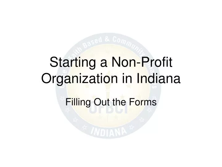starting a non profit organization in indiana