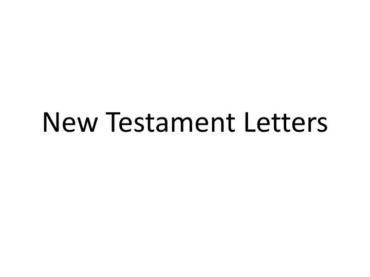 new testament letters