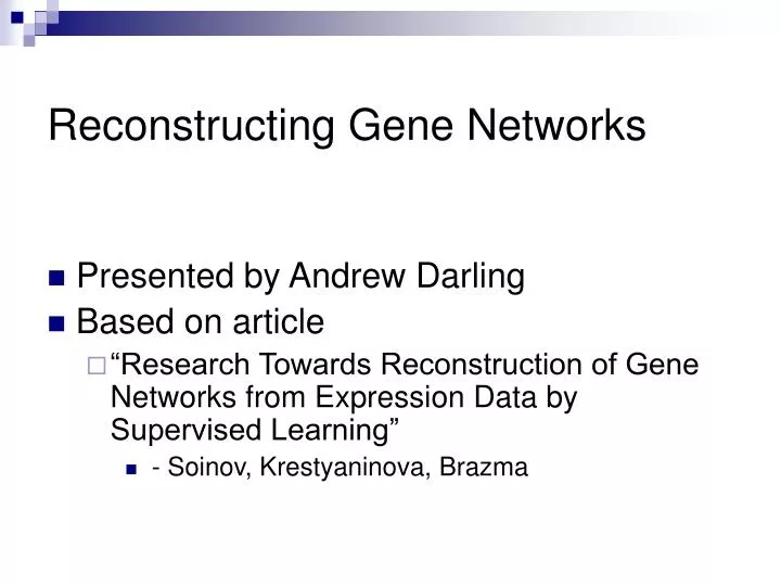 reconstructing gene networks