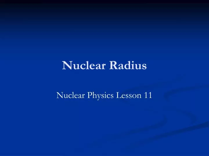 nuclear radius