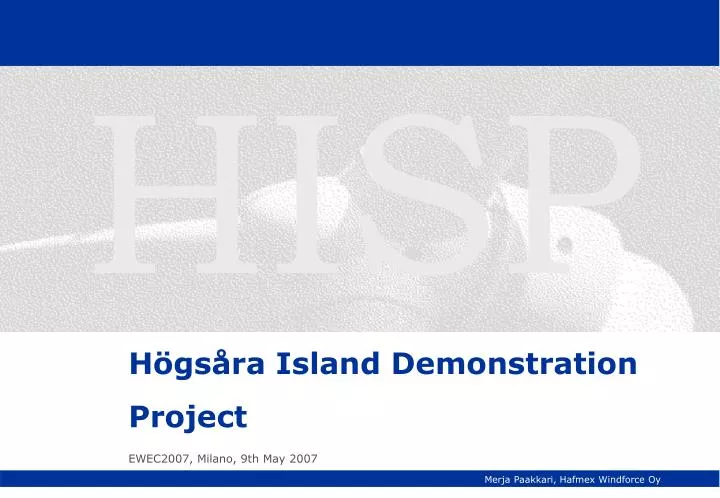 h gs ra island demonstration project