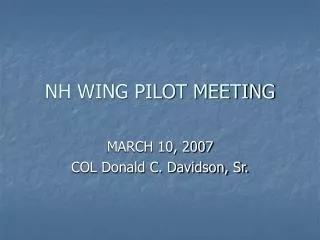 NH WING PILOT MEETING