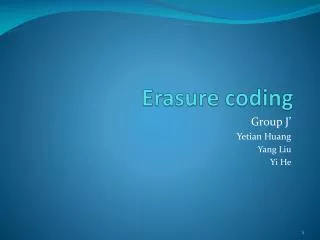 Erasure coding