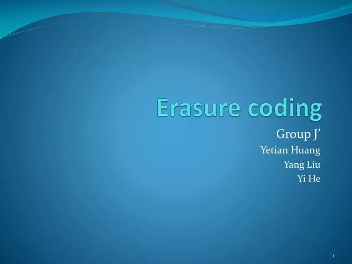 erasure coding