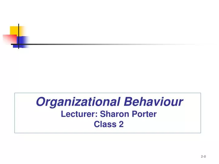 organizational behaviour lecturer sharon porter class 2