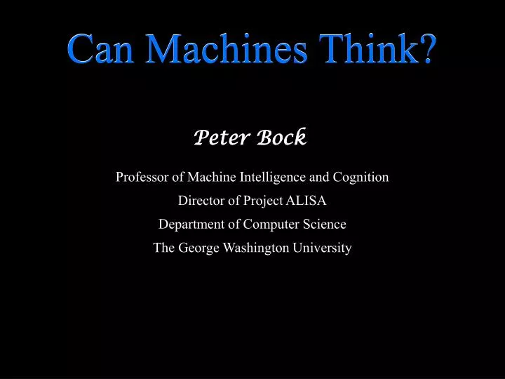 can machines think