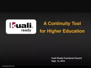 A Continuity Tool for Higher Education