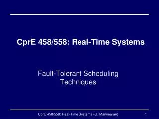 CprE 458/558: Real-Time Systems