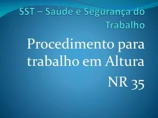 sst sa de e seguran a do trabalho