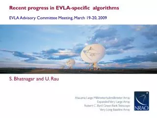 Recent progress in EVLA-specific algorithms