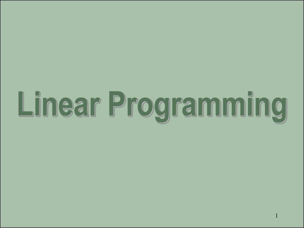 PPT - Linear Programming PowerPoint Presentation, free download - ID ...