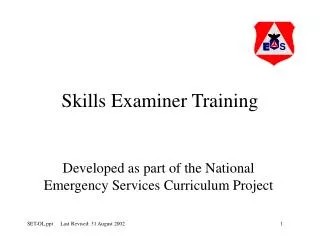 Skills Examiner Training