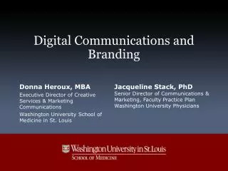 Digital Communications and Branding