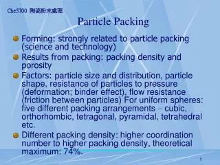Particle Packing