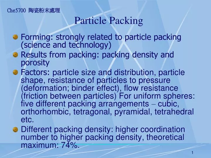 particle packing