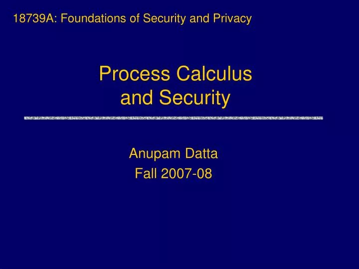 process calculus and security