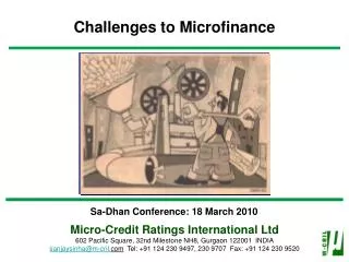 Challenges to Microfinance