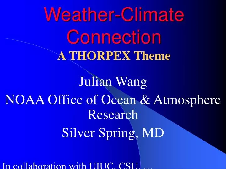 weather climate connection a thorpex theme