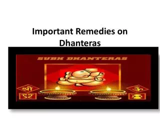 Important Remedies on Dhanteras