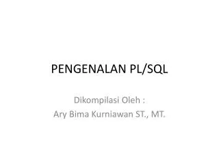 pengenalan pl sql