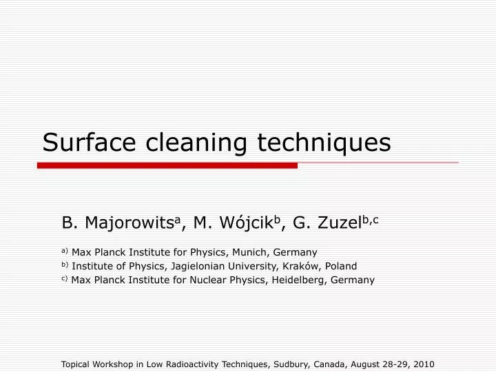 surface cleaning techniques