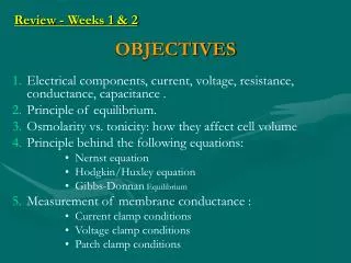 OBJECTIVES