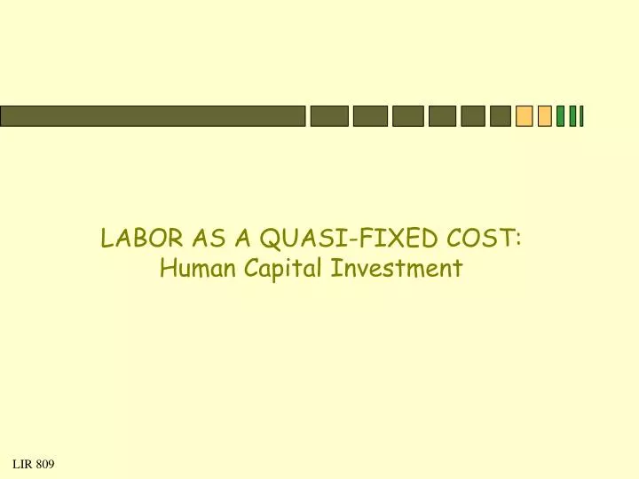 labor as a quasi fixed cost human capital investment