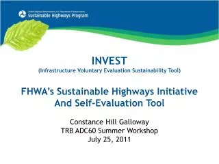 INVEST (Infrastructure Voluntary Evaluation Sustainability Tool)