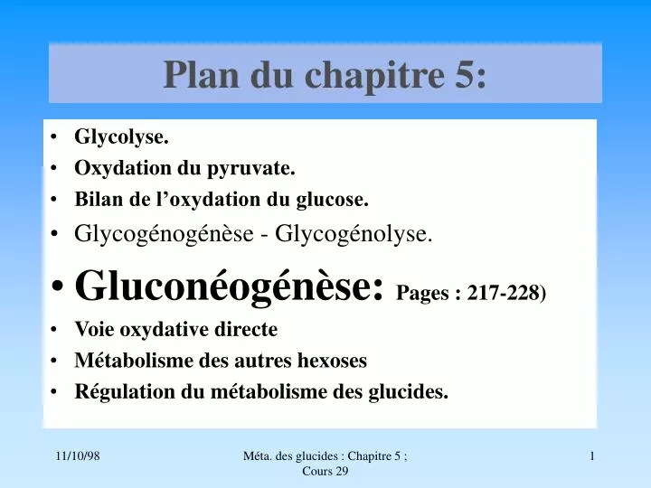 plan du chapitre 5